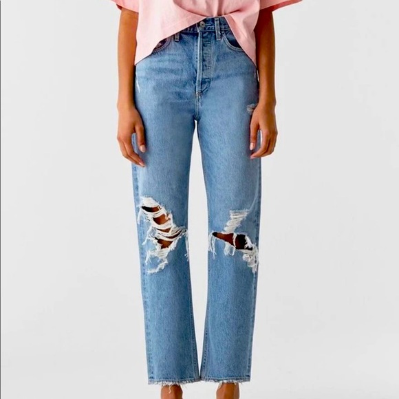 AGOLDE 90'S MID RISE LOOSE FIT JEANS IN FALL OUT - Picture 8 of 8